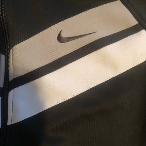 Nike Men's Charcoal Gray and White Track Jacket - Picture 4 of 6